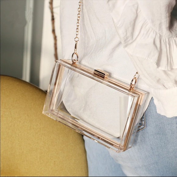 Luxury women’s transparent clutch purse - Picture 2 of 3
